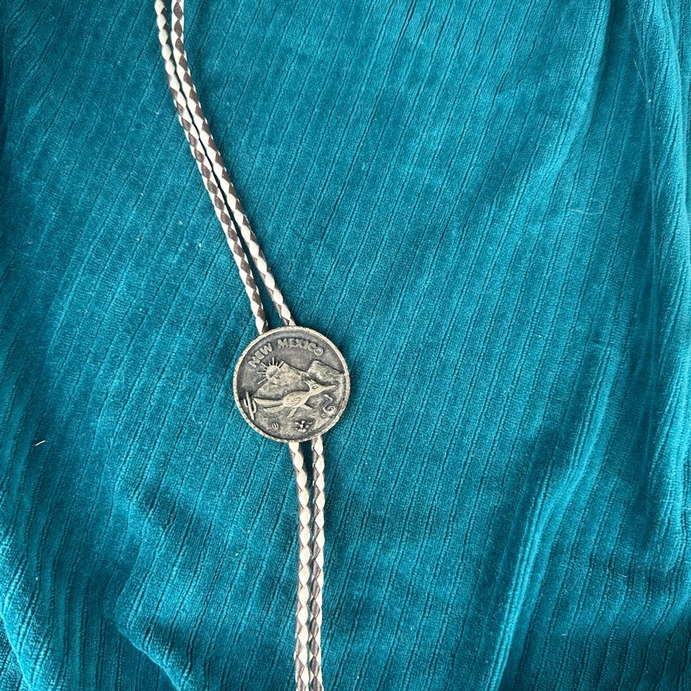 Silver Bolo Tie with New Mexico Coin